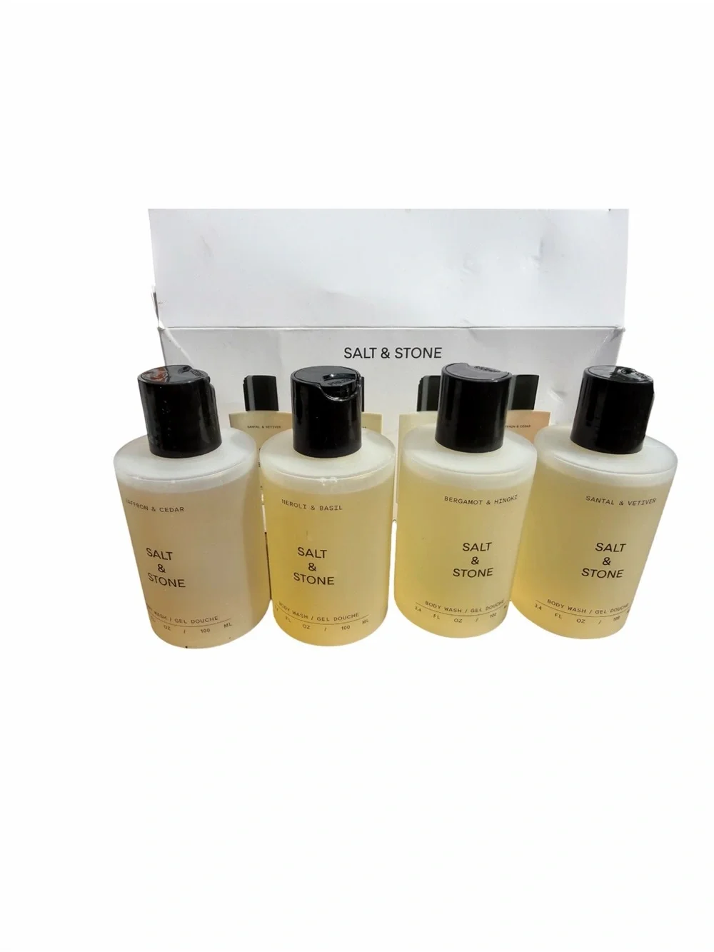 Salt & Stone Body Wash Discovery Set 4 x 3.38 oz Travel Size Unisex NEW